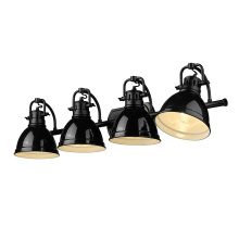 Golden 3602-BA4 BLK-BK - Yep by Golden Lighting Duncan 4-light Vanity in Matte Black and Black shade